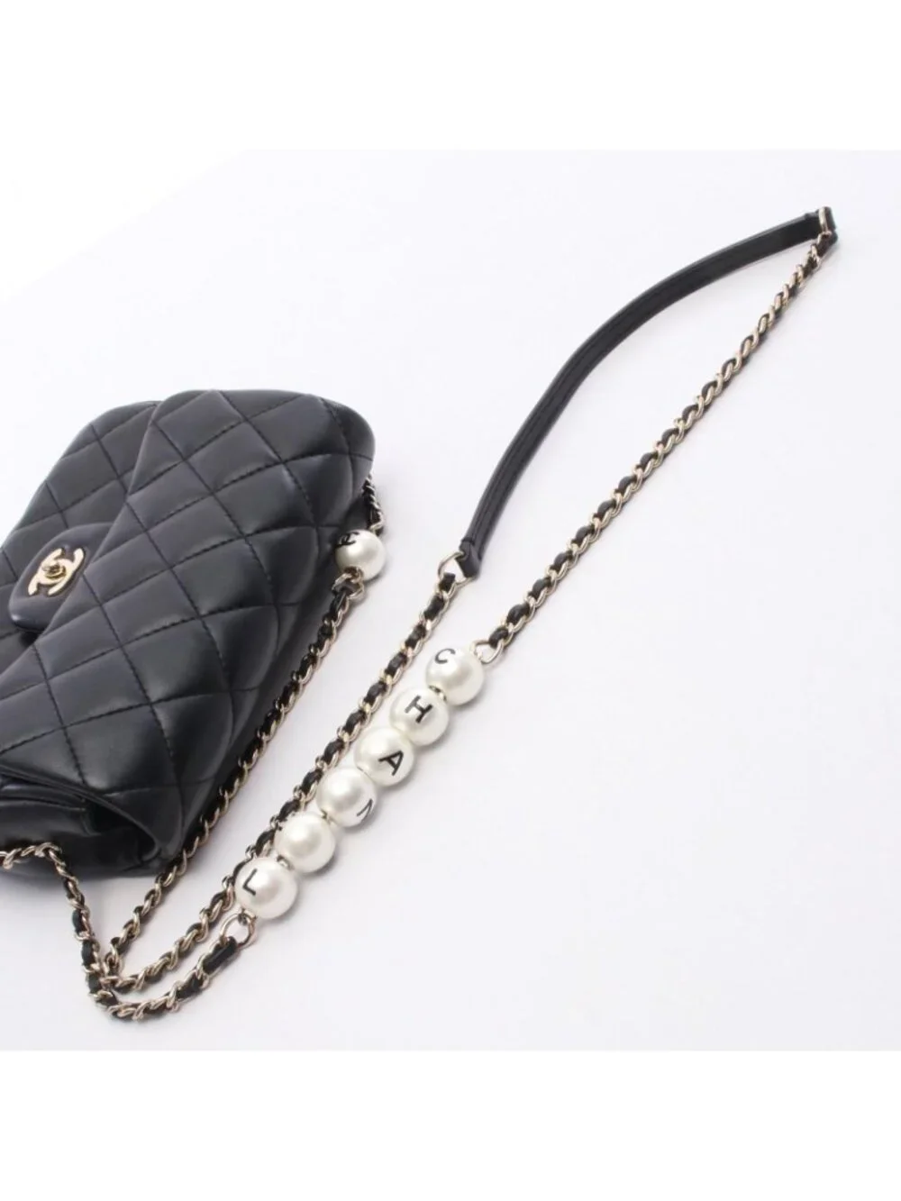 Chanel Shoulder Bag Quilted Small Flap Black Leather Small Chain